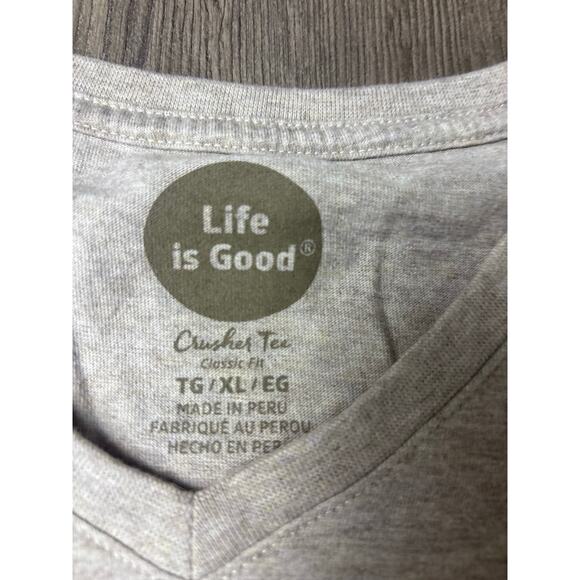 Life is Good Unplug Long Sleeve Crusher Tee Sz XL Gray Outdoor Hiking Mountain - Picture 6 of 8